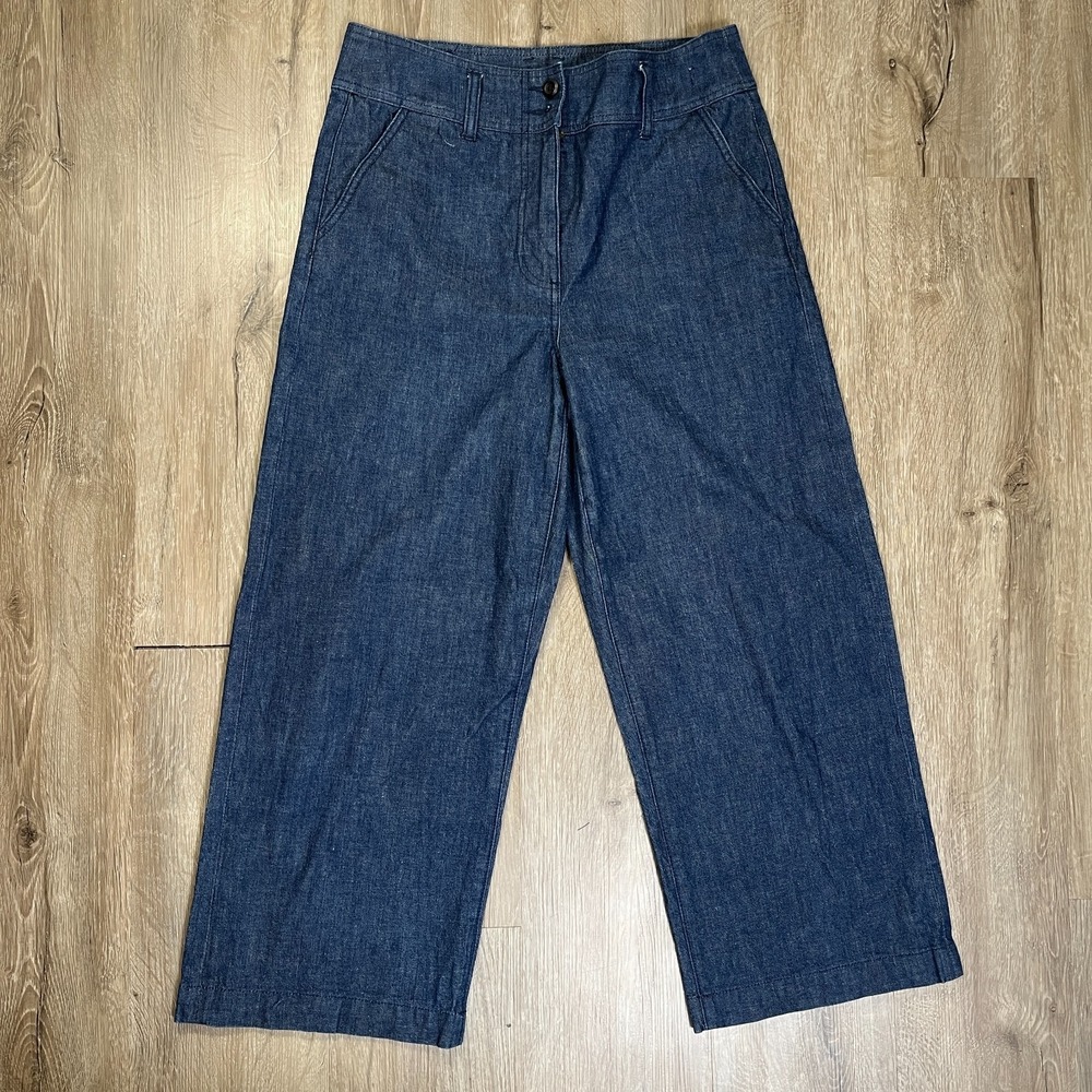 J Crew Slim Wide Leg Jeans Size 30 Denim Cotton Blend Dark Blue Pants